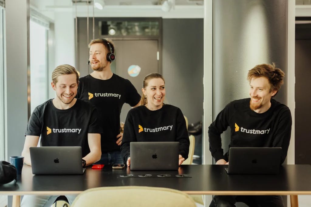 trustmary personnel laughing at how easy the software is to use