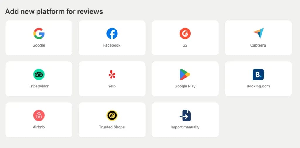 all review platforms listed in Trustmary app