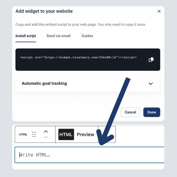 copy and paste widget code