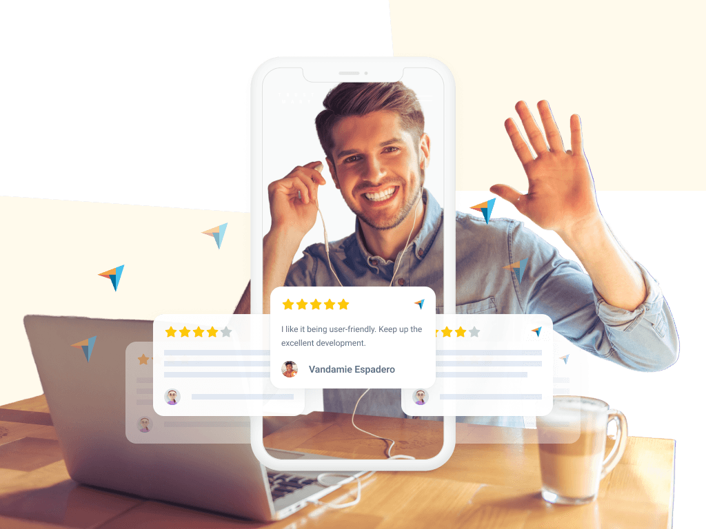 capterra reviews around smiling man