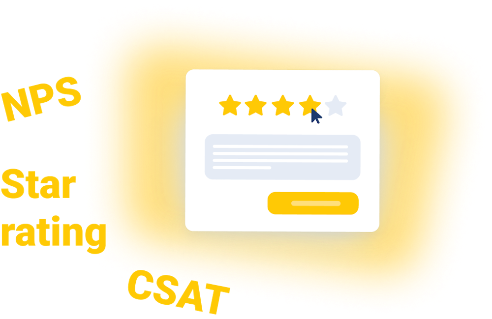 measure customer satisfaction with star rating, nps or csat
