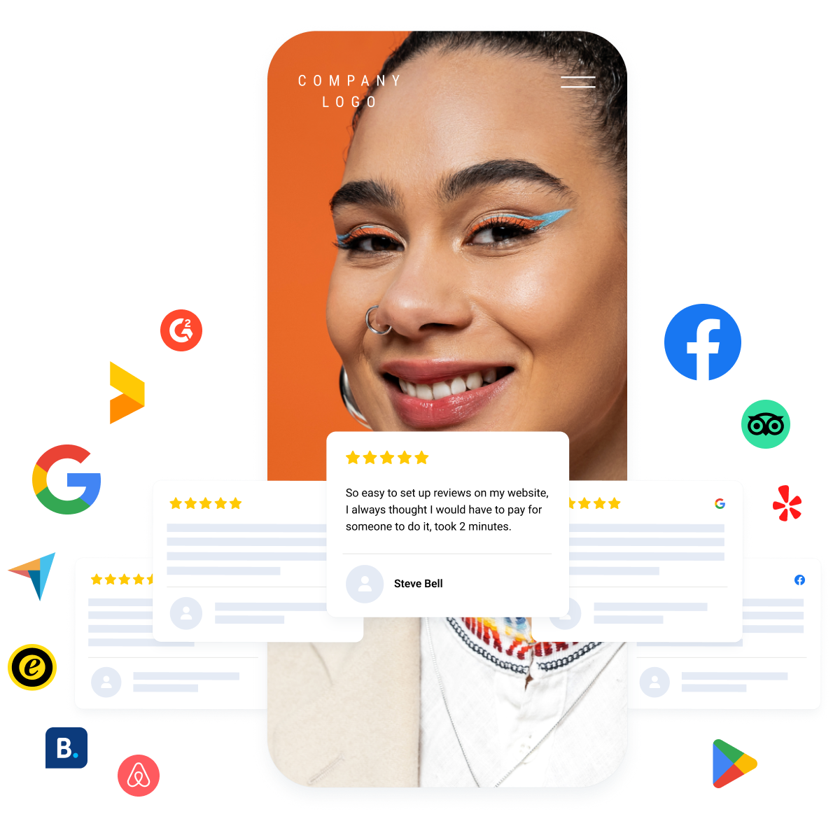 all in one review widget – add reviews to website from different sources: google, facebook, trustmary etc.