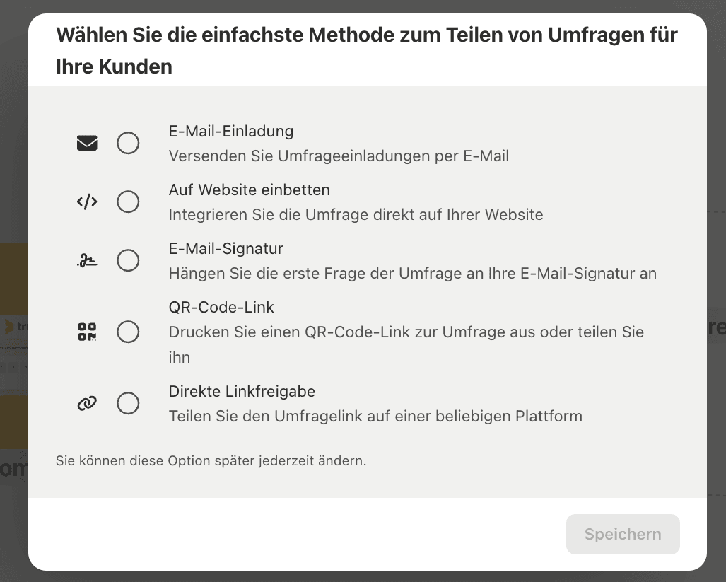 methode senden nps umfrage
