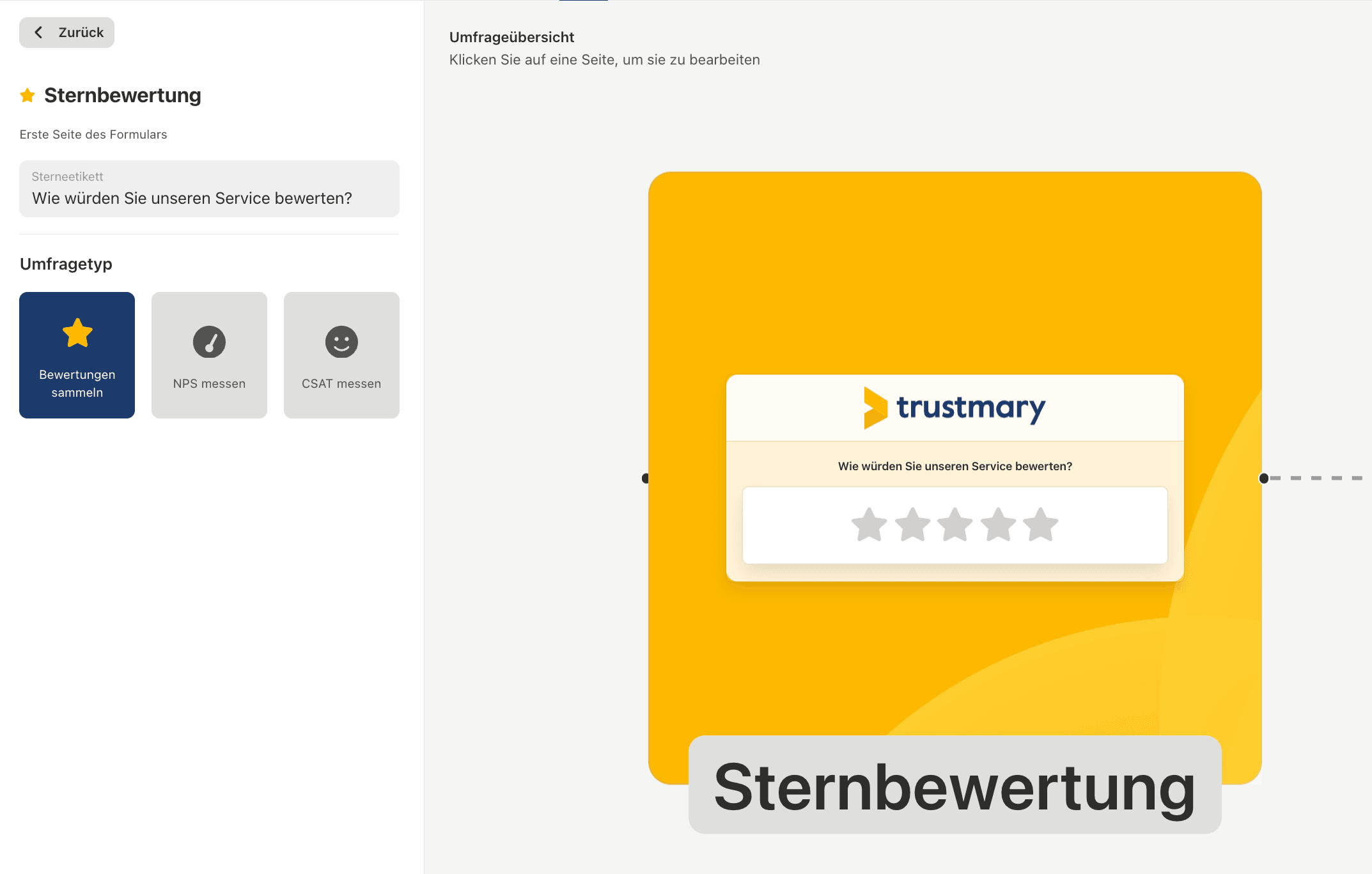 sterne bewertungen sammeln