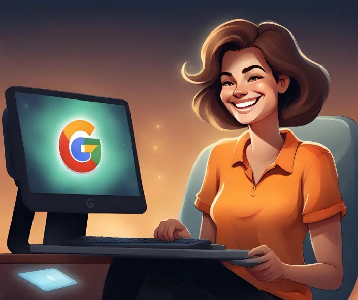 Mary reading 5-star Google reviews