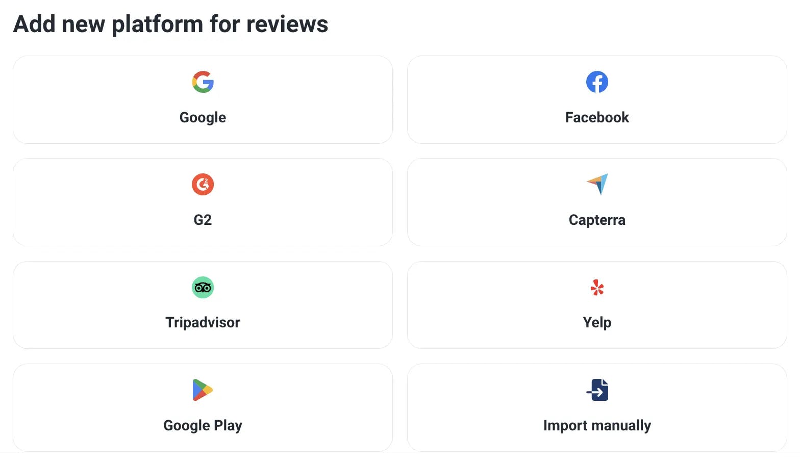 choose your review platform and connect it with Url