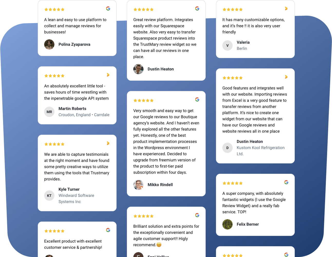 reviews on website