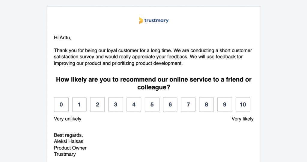 nps email example