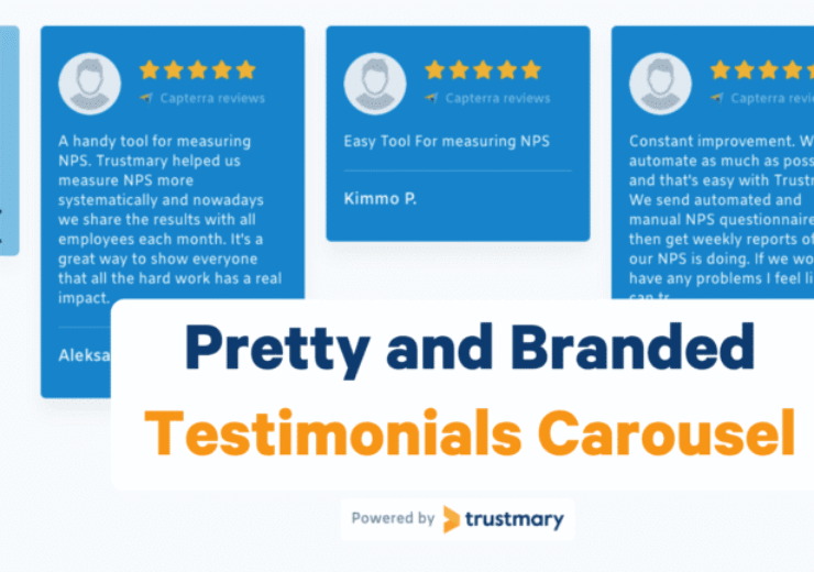 Carrusel de testimonios bonitos y de marca que añaden valor