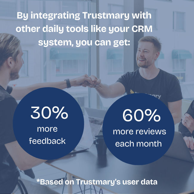 more feedback and reviews by integrating satisfaction surveys into existing processes