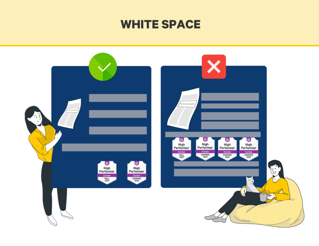white space in testimonial page