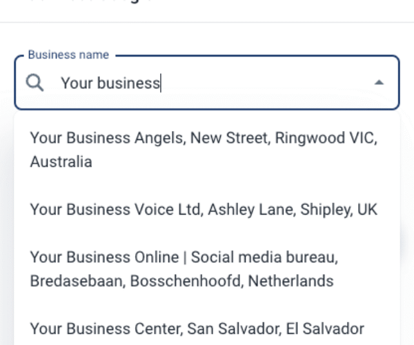 import google reviews to your website by adding the google my business name and location in the search bar
