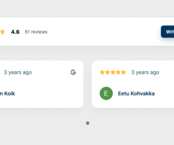 write a review CTA button