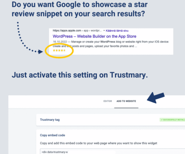 adding a Google rich snippet to your review widget
