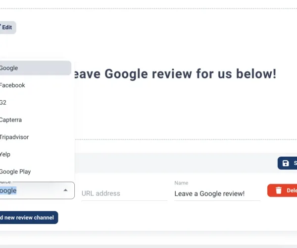 add review page url