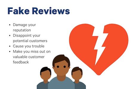 no utilices testimonios y reseñas falsos en tu sitio web
