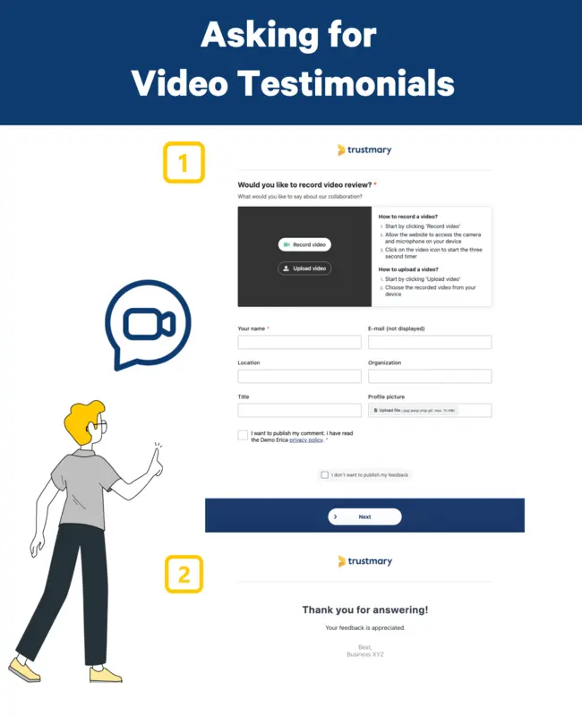 asking for video reviews is easy