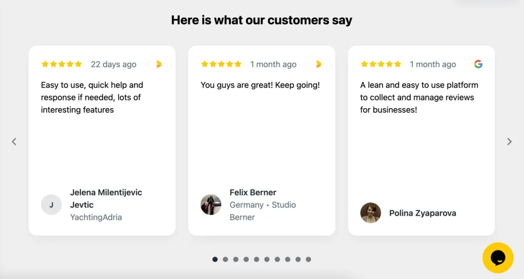 review carousel example
