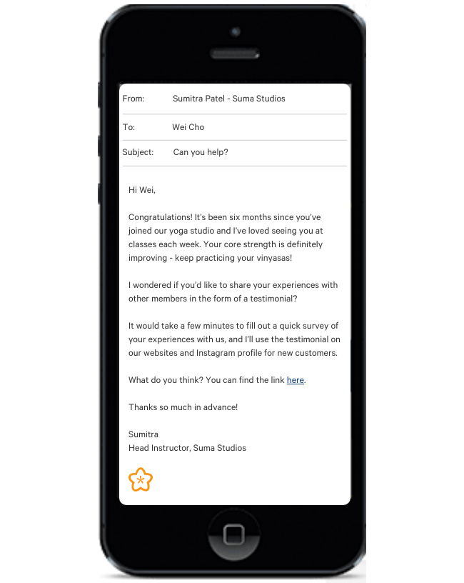 sms testimonial form