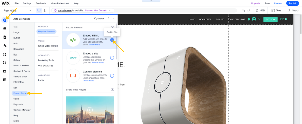 Klicken Sie auf "Embed Category"