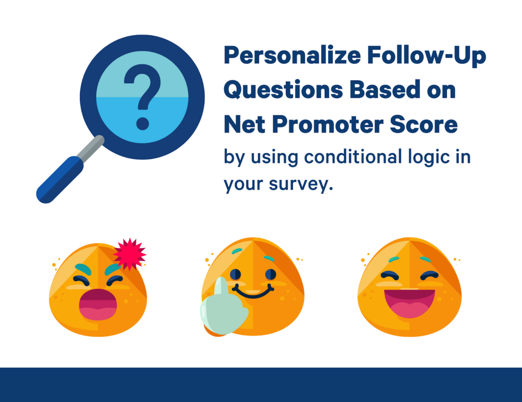 personalizar las preguntas de seguimiento en función de la puntuación neta del promotor
