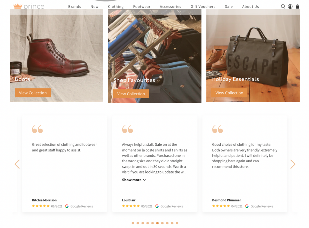 example of a google review widget