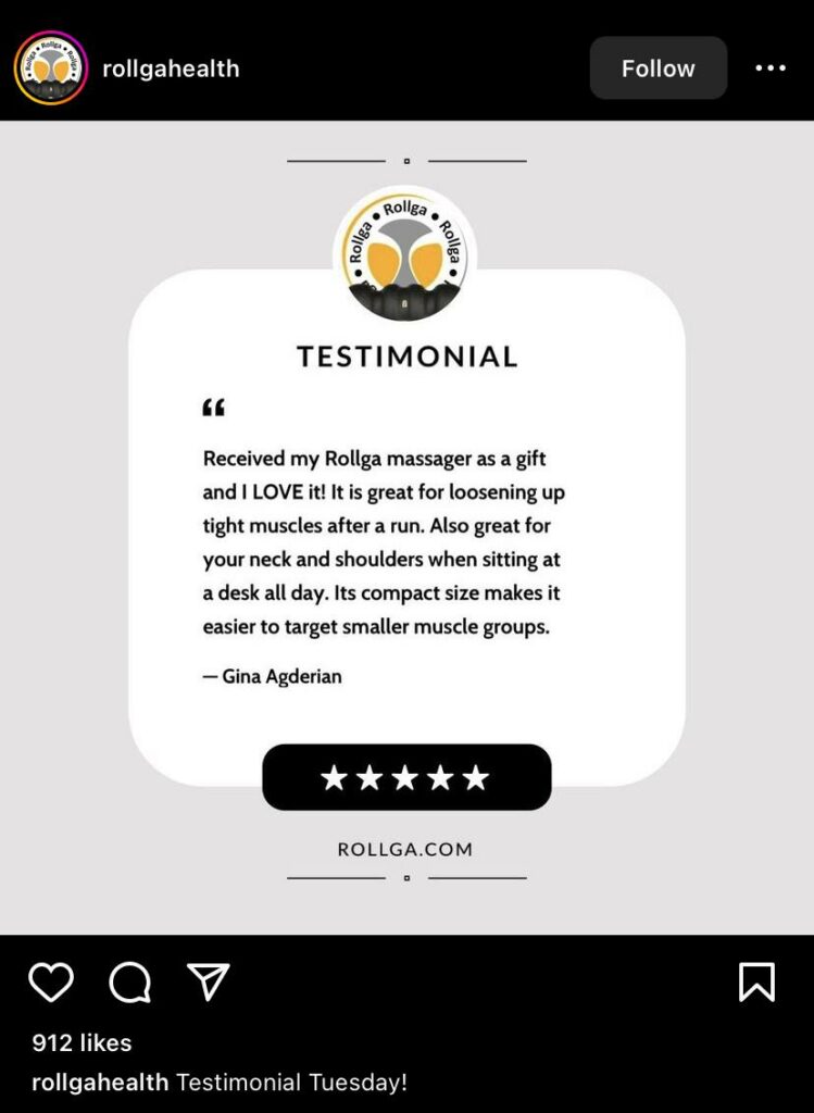 sharing testimonials on instagram as a post