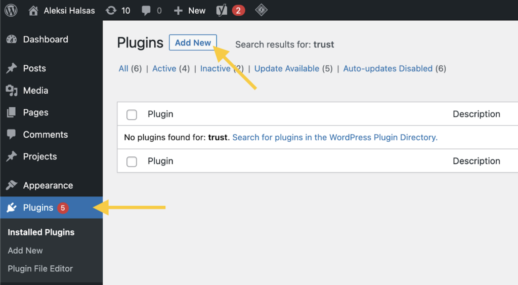 add new plugin to wordpress to show customer reviews
