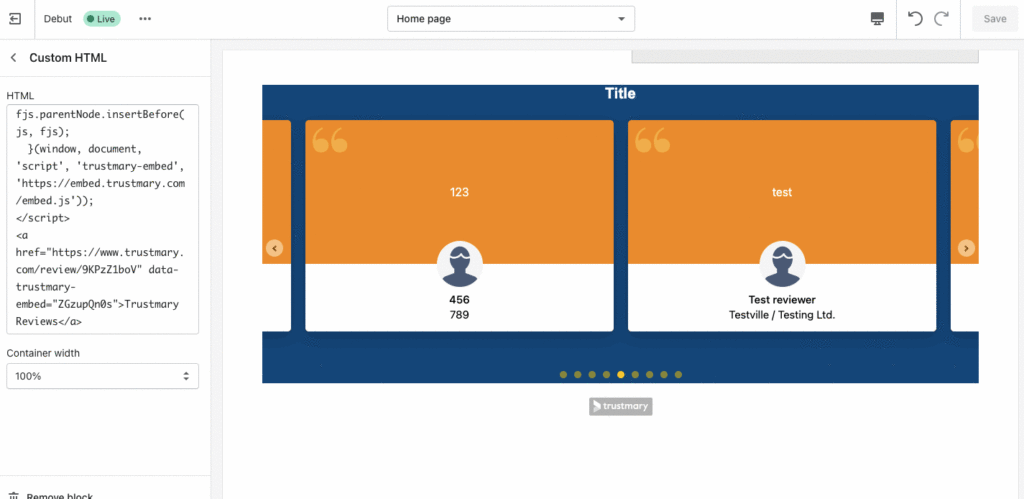check preview before going live with widget