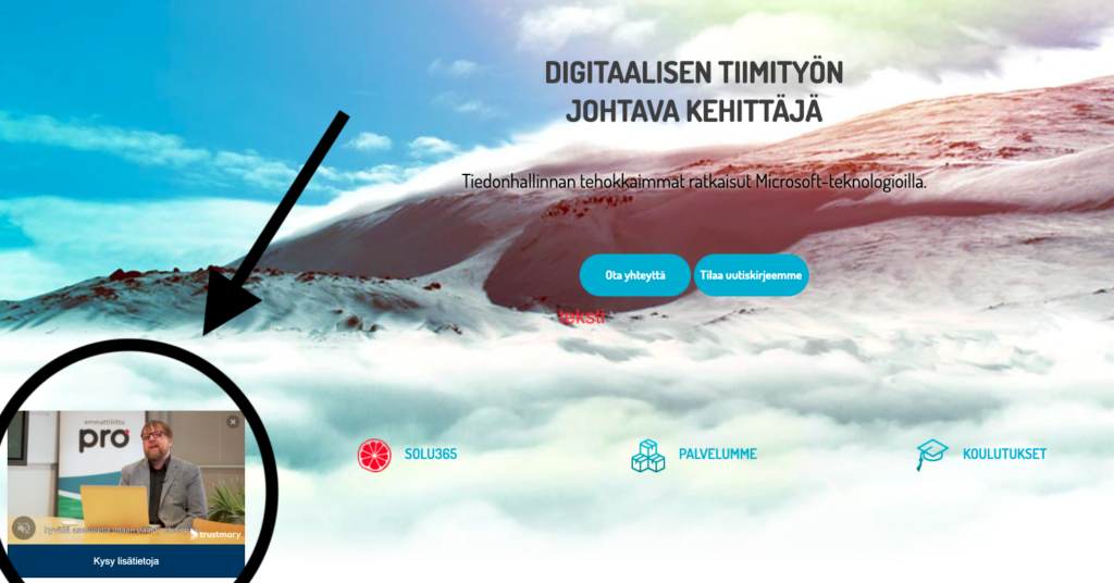 testimonial pop up example on website