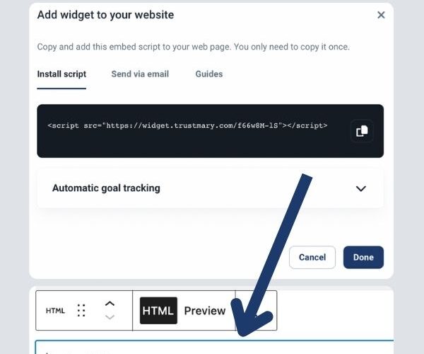 copy and paste widget code