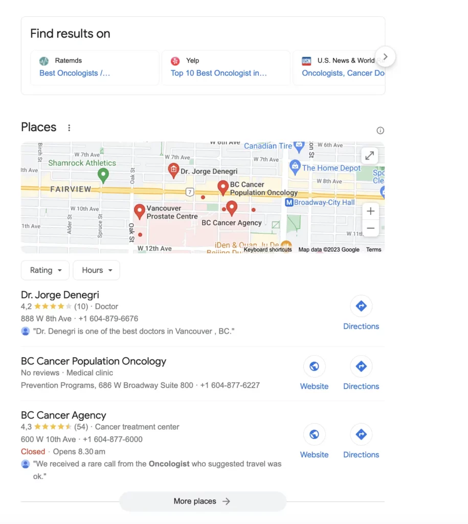 google reviews for doctors are similar to other local businesses
