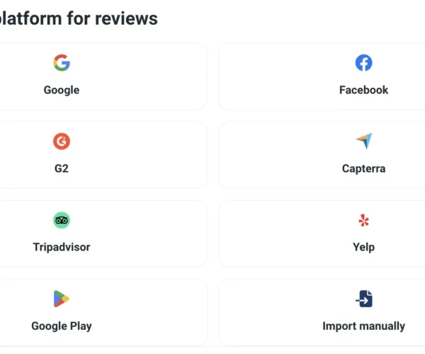 choose your review platform and connect it with Url