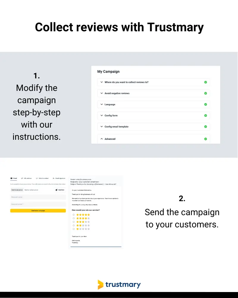 collect reviews that you can then add to landing pages
