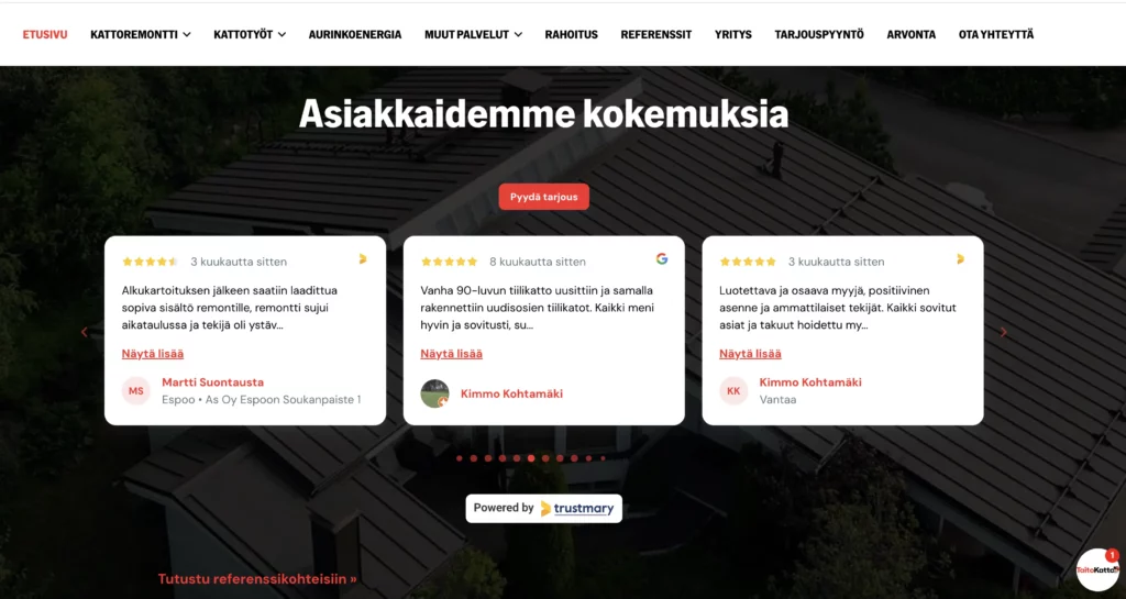 taitokatto front page review widget