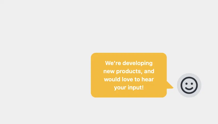 popup survey example that can be easily placed on any website