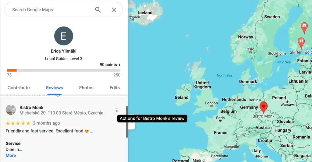 Navigate to "Reviews" tab