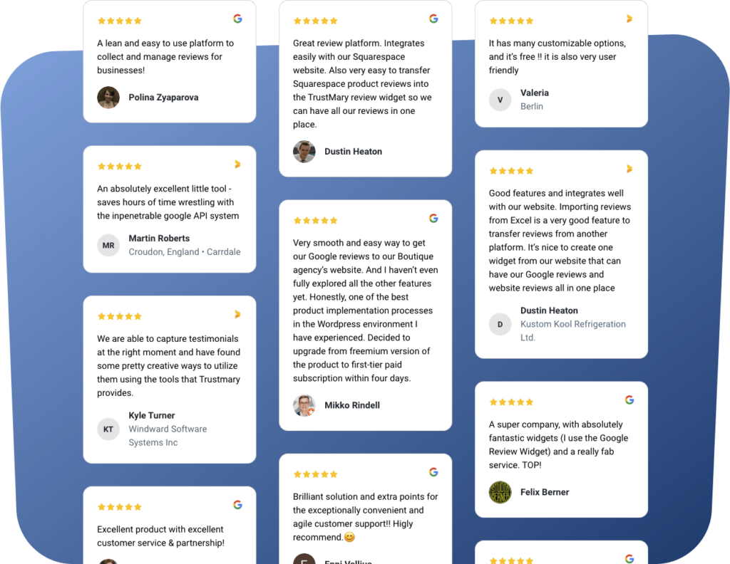 reviews on website