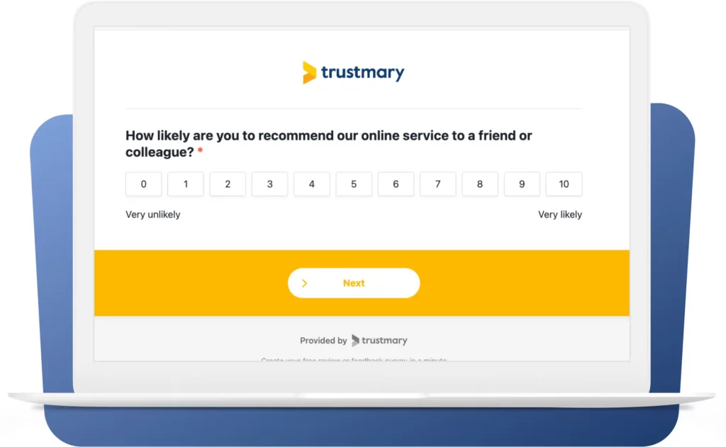 easy review request form to get customer feedback and testimonials