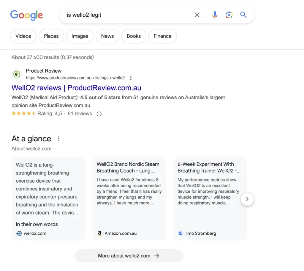 at a glance snippet compiles information from all sources about a brand