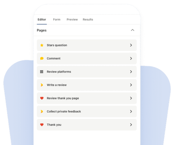 set up your review campaign on one page in a couple of minutes