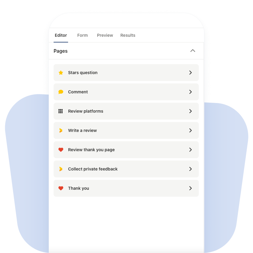 set up your review campaign on one page in a couple of minutes