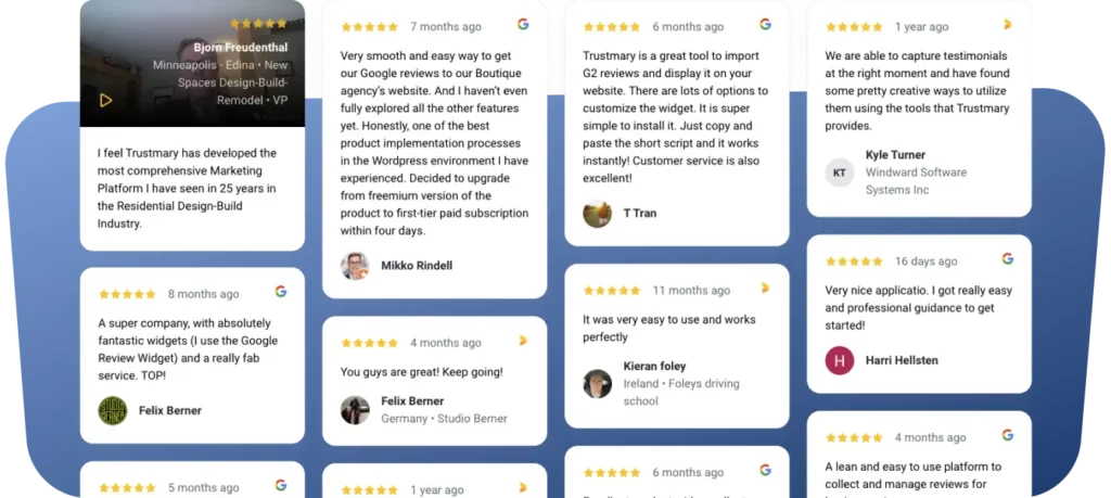 review widget in action