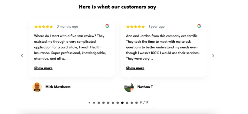 review widget on easystart.me