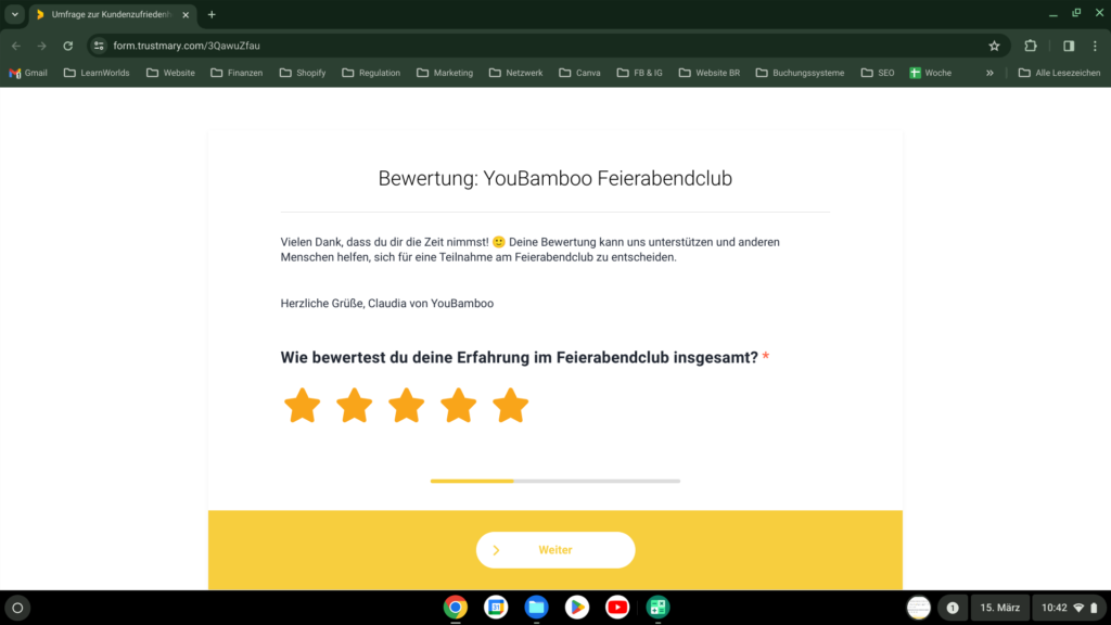 Echtes Feedback schafft Social Proof für einen Kurs
