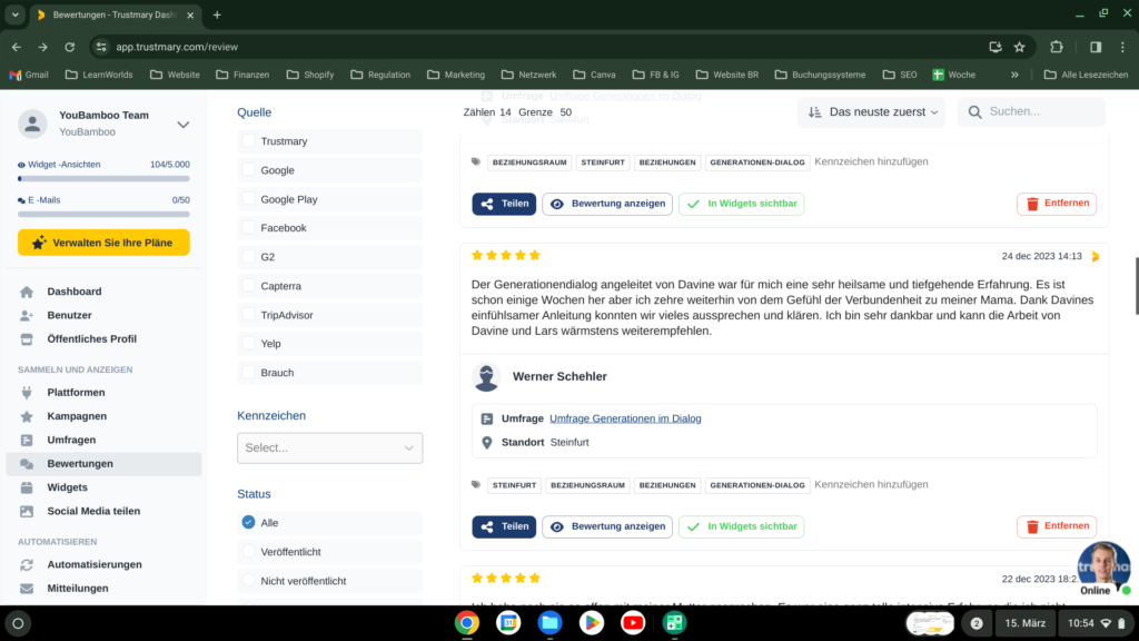 Review Management ist einfach, wenn Sie Bewertungen markieren
