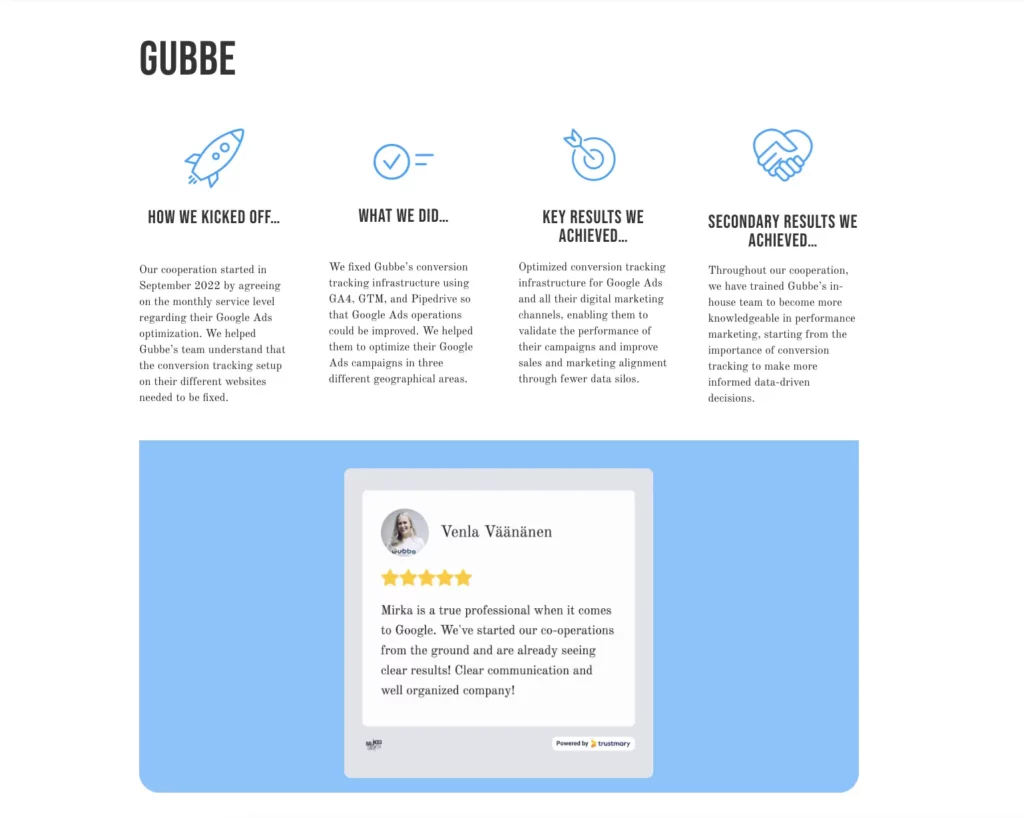 balanced growth client page example