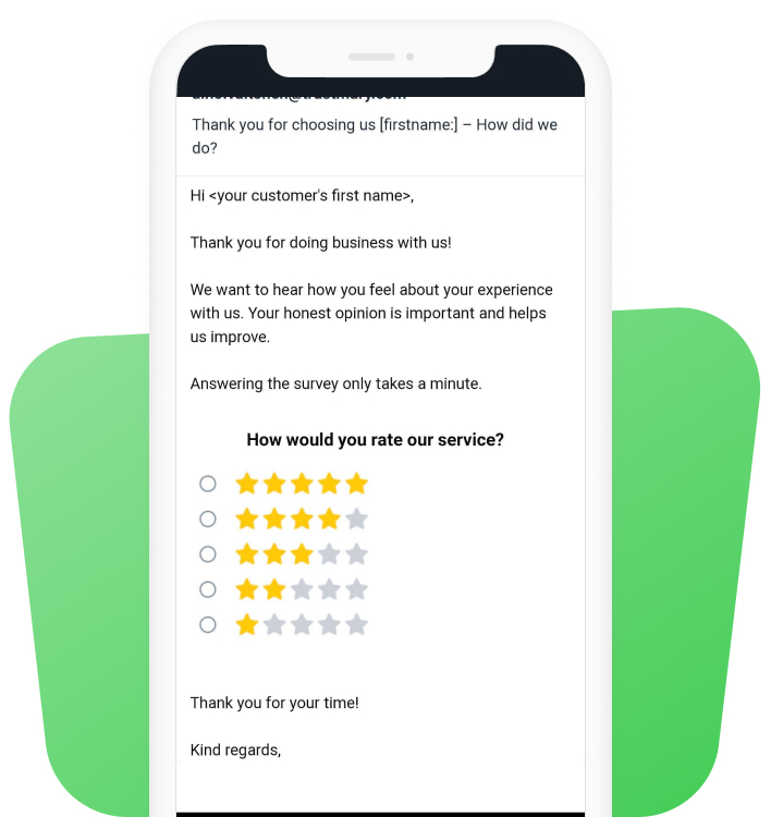 embedded surveys look great for recipient