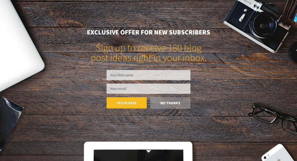 exclusive offer for new subscribers example