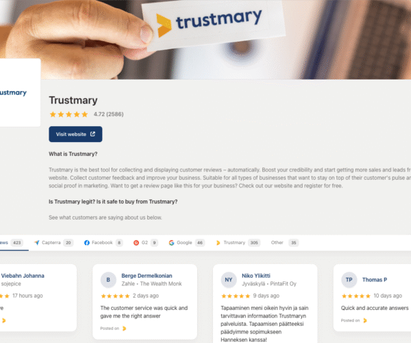 public profile review page